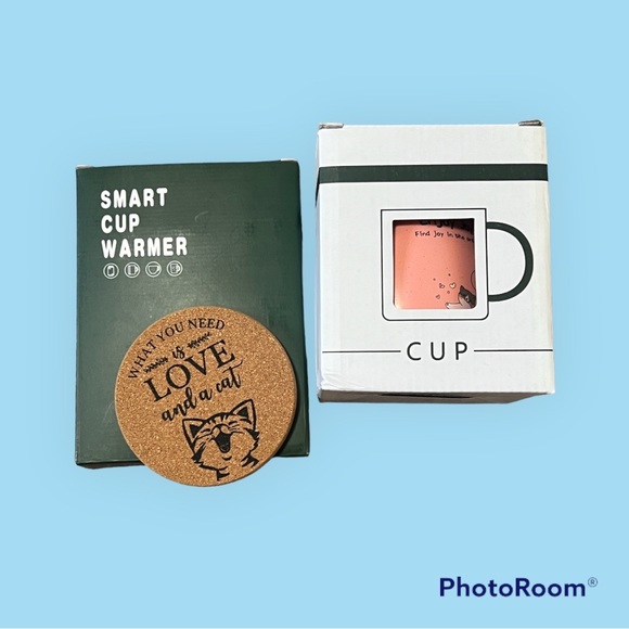 New Cat mug approx 10oz with Coaster and Mug Warmer - Picture 3 of 14